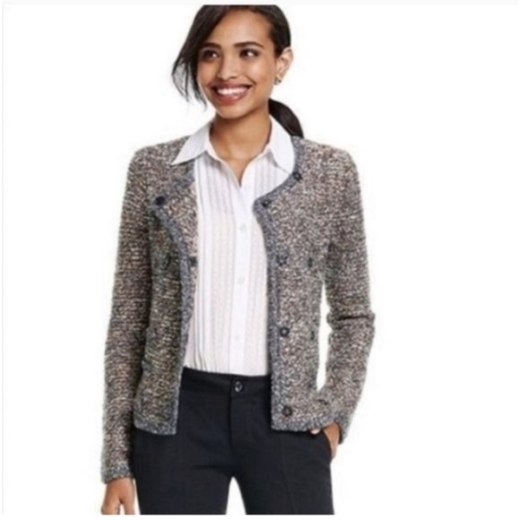 EUC CAbi Ritz Snap Button Cardigan Sweater Boucle Tweed, Size XS - Picture 1 of 15